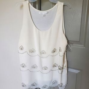 NWT Lauren Conrad scallop hem beaded tank top blouse